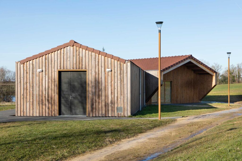 Bâtiment avec murs en ossature bois