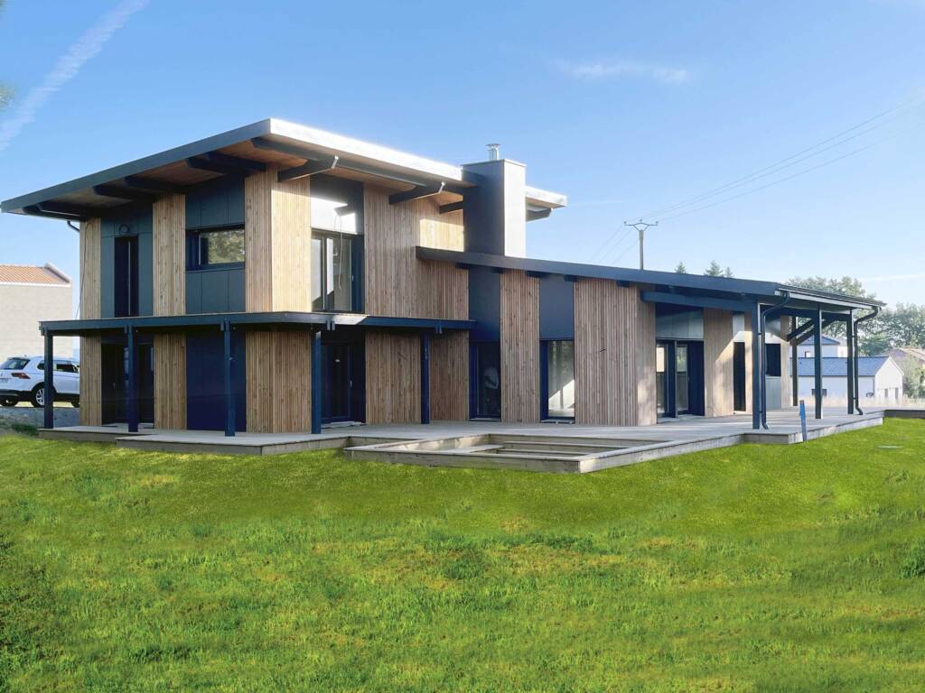 Maison en ossature bois design et contemporaine
